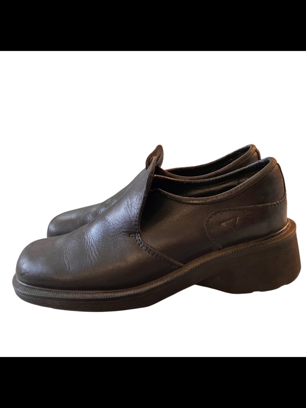 Vtg Dr Martens Shoe Women Size 6 Leather Loafer Platform Slip Low Top Y2K 9269